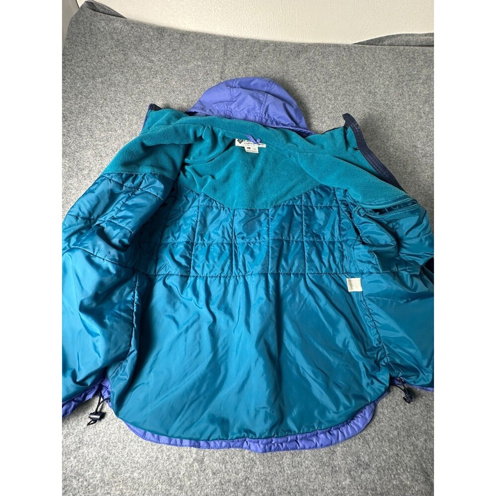 Vtg 90s Columbia Jacket Womens L F8 SL 5035 Colorblock Teal Purple Retro Ski - Picture 6 of 16